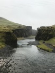 Ground view of Fjaðrárgljúfur canyon