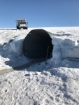 Tunnel opening on Langjökull glacier